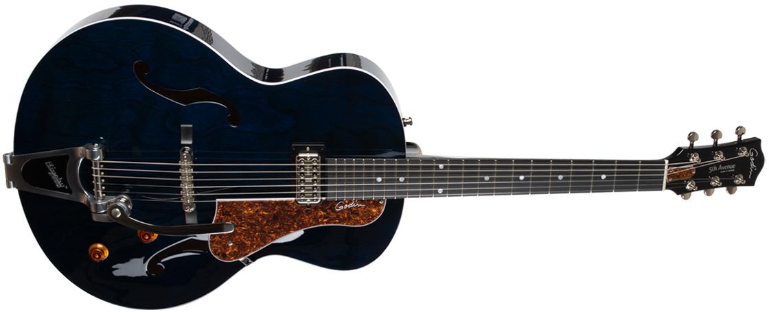 Godin 5th Avenue Nightclub H Tv Jones Bigsby Ric - Indigo Blue - Guitarra elécrica Jazz cuerpo acústico - Variation 1