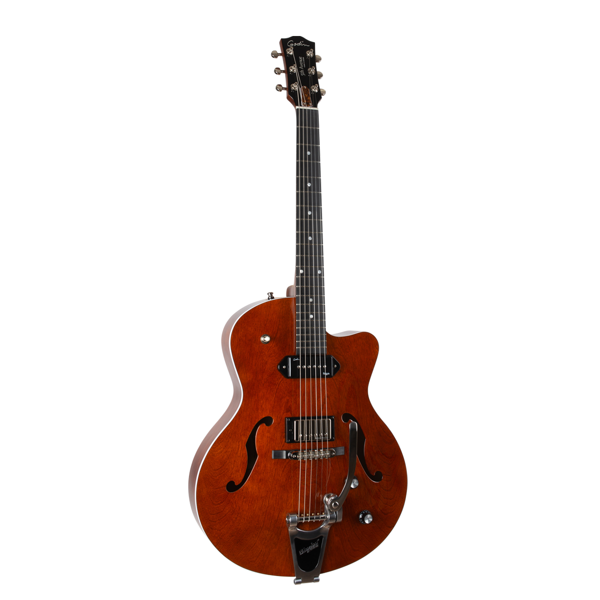 Godin 5th Avenue Uptown Custom Bigsby Hs Cw - Havana Burst - Guitarra elécrica Jazz cuerpo acústico - Variation 1