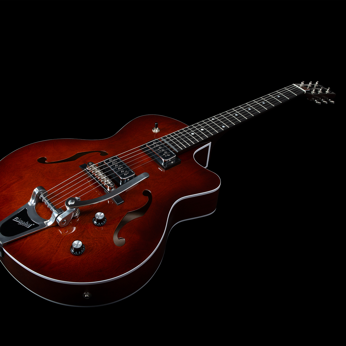 Godin 5th Avenue Uptown T-armond Bigsby Hh Cw - Havana Burst - Guitarra elécrica Jazz cuerpo acústico - Variation 3