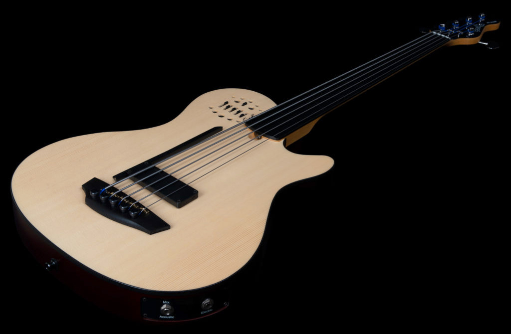 Godin A5 Ultra Fretless A/e 5c Epicea Tilleul Ric - Natural Semi Gloss - Bajo acústico - Variation 2