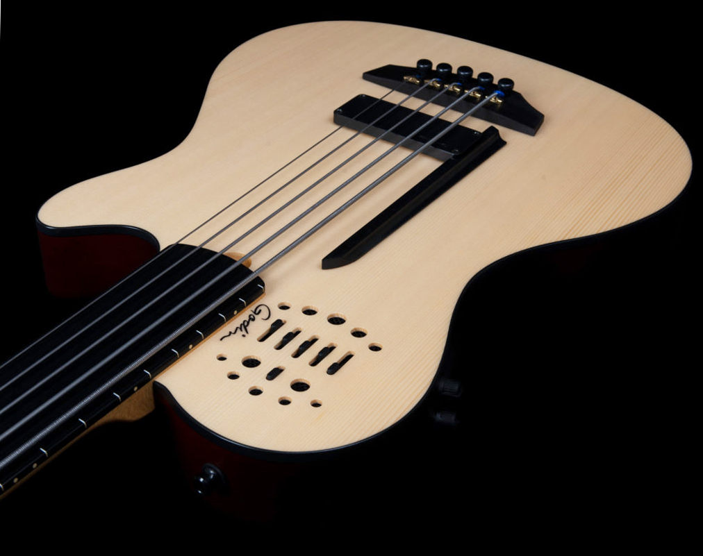 Godin A5 Ultra Fretless A/e 5c Epicea Tilleul Ric - Natural Semi Gloss - Bajo acústico - Variation 3