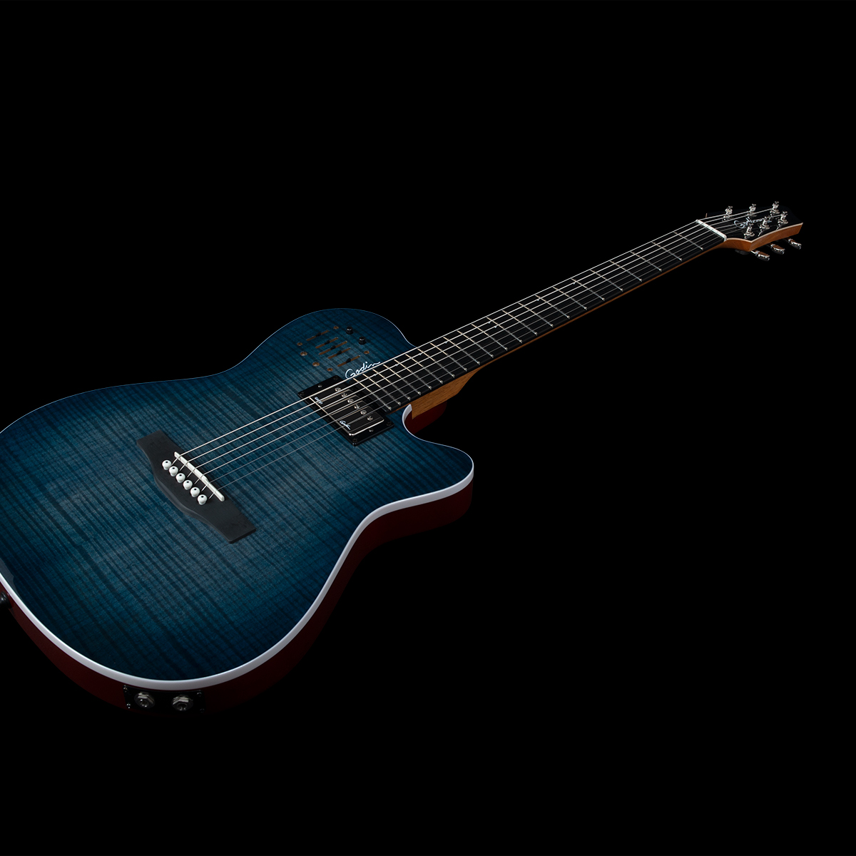 Godin A6 Ultra Rw - Denim Blue Flame - Guitarra acústica & electro - Variation 2
