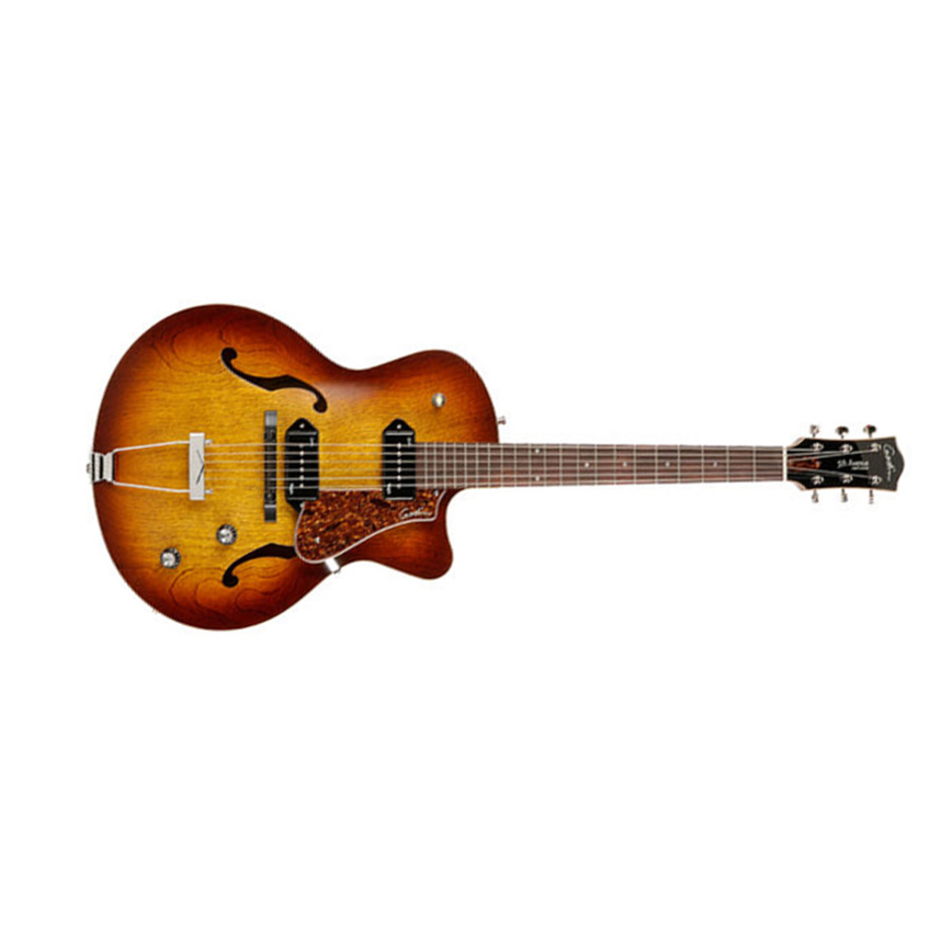 Godin 5th Avenue Kingpin 2p90 Cw - Cognac Burst - Guitarra elécrica Jazz cuerpo acústico - Main picture