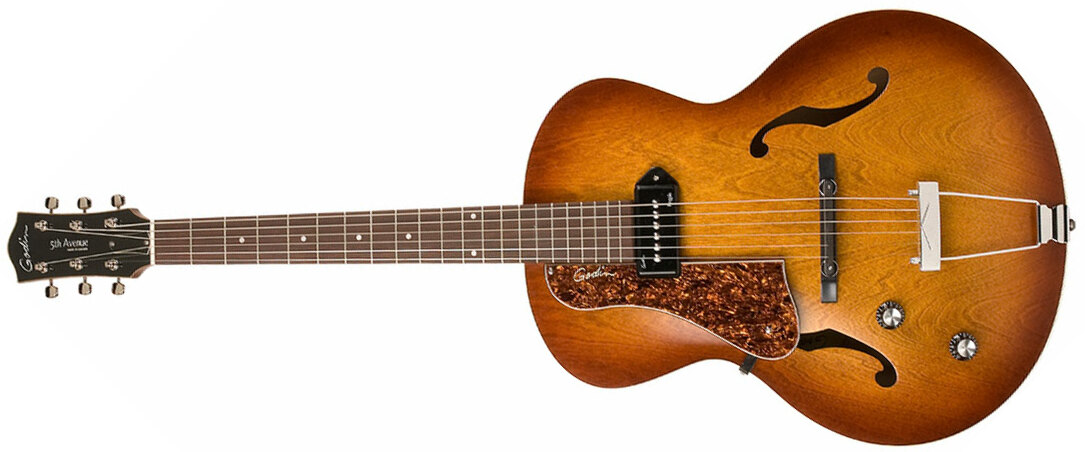 Godin 5th Avenue Kingpin P90 Lh Gaucher - Cognac Burst - Guitarra electrica para zurdos - Main picture