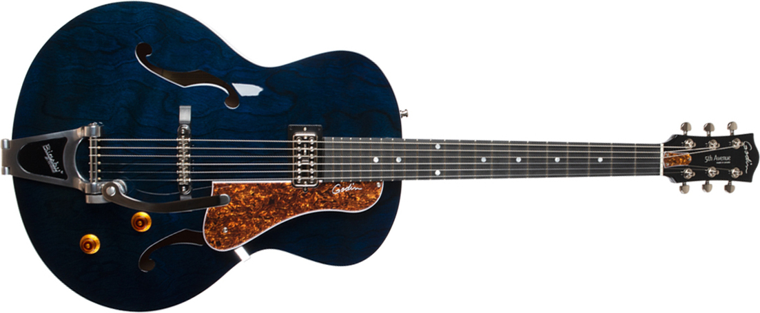 Godin 5th Avenue Nightclub H Tv Jones Bigsby Ric - Indigo Blue - Guitarra elécrica Jazz cuerpo acústico - Main picture