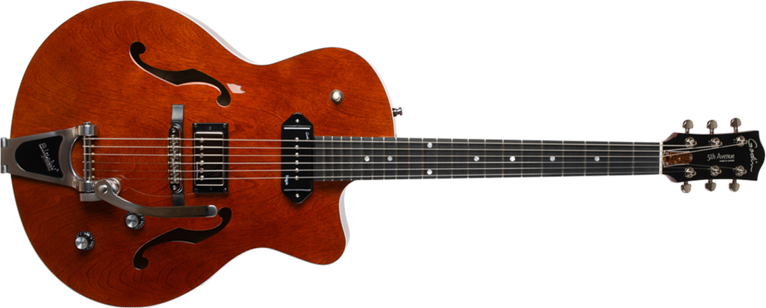 Godin 5th Avenue Uptown Custom Hp90 Bigsby Ric - Havana Burst - Guitarra elécrica Jazz cuerpo acústico - Main picture