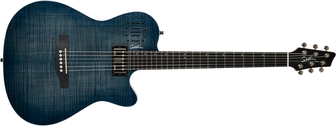 Godin A6 Ultra Rw - Denim Blue Flame - Guitarra acústica & electro - Main picture