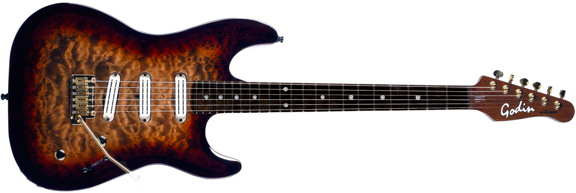 Godin Artisan Stiii 3h Trem En - Whiskey Burst - Guitarra eléctrica con forma de str. - Main picture