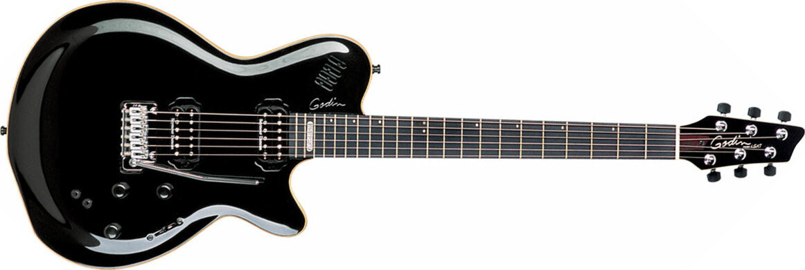 Godin Lgxt Sa Hh Seymour Duncan Piezo Midi Trem Ric - Black Pearl - Guitarra eléctrica de modelización - Main picture