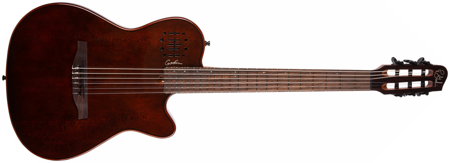 Godin Multiac Nylon Mundial Cw Cedre Acajou Rw - Kanyon Burst - Guitarra clásica 4/4 - Main picture