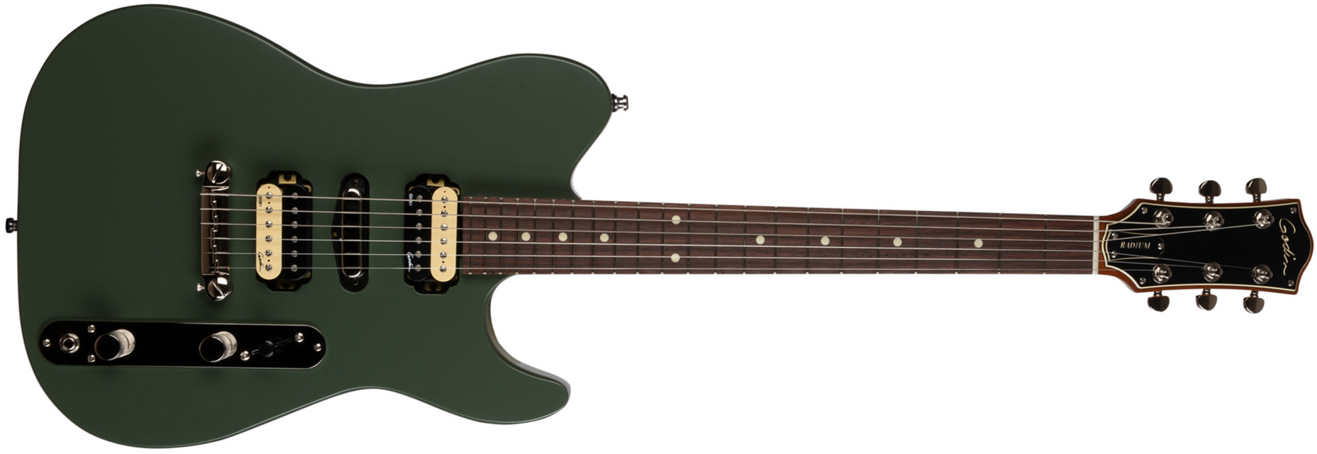 Godin Radium Hsh Ht Rw - Matte Green - Guitarra eléctrica con forma de tel - Main picture