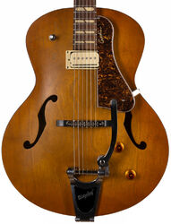 Guitarra elécrica jazz cuerpo acústico Godin 5th Avenue Jumbo P-Rail - Harvest gold semi-gloss