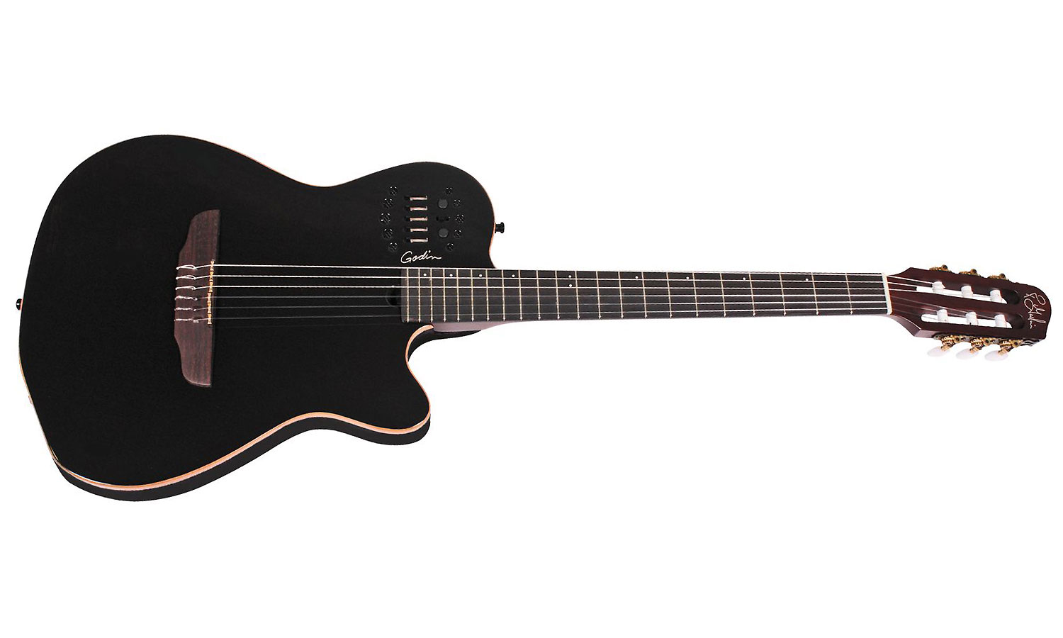 Godin Multiac Nylon Acs Sa Slim Synth Access +housse - Black - Guitarra clásica 4/4 - Variation 1