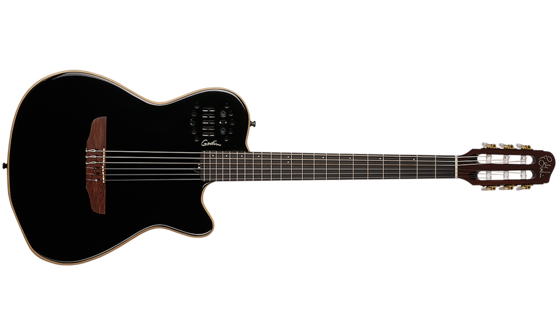 Godin Multiac Nylon Acs Sa Slim Synth Access +housse - Black - Guitarra clásica 4/4 - Variation 7