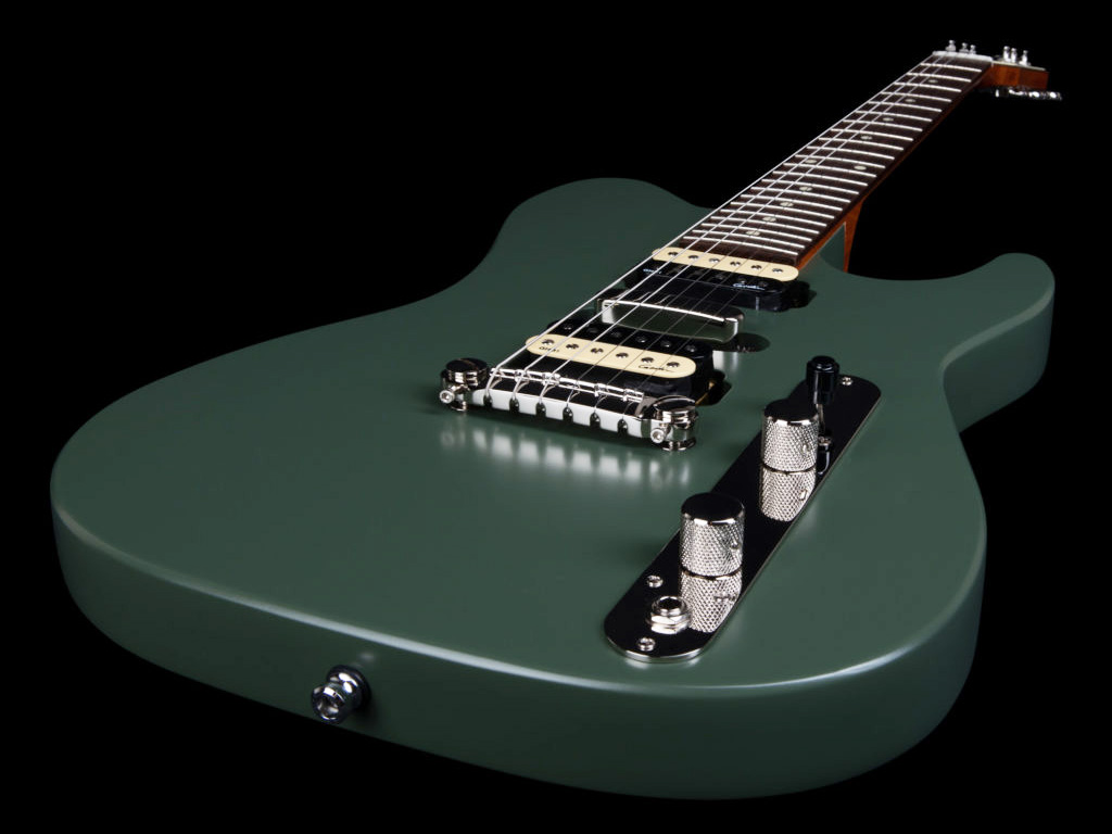 Godin Radium Hsh Ht Rw - Matte Green - Guitarra eléctrica con forma de tel - Variation 2