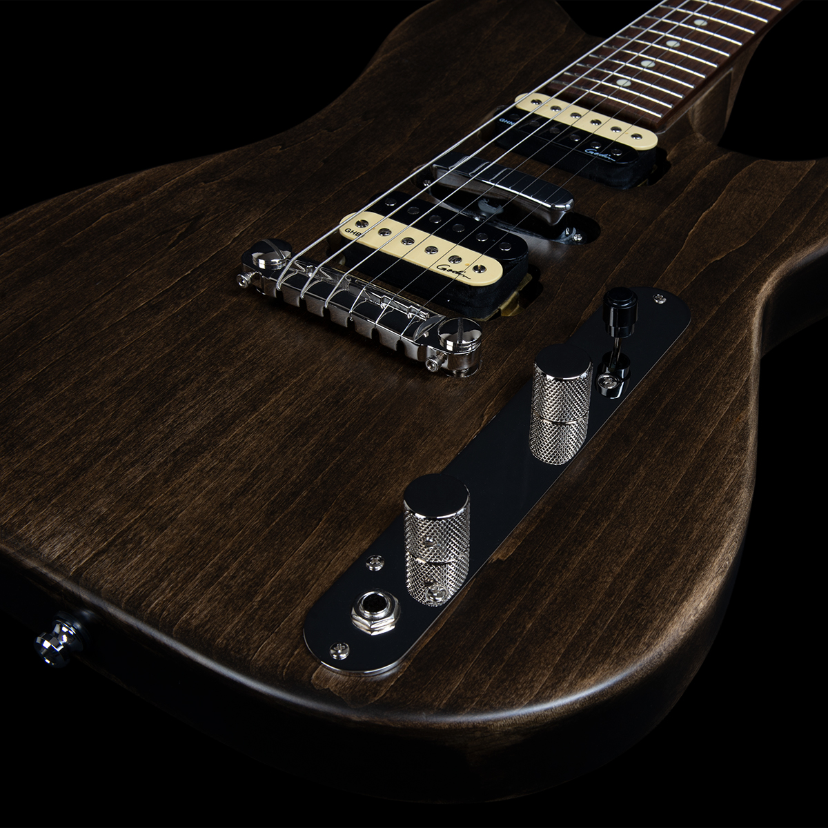 Godin Radium Hsh Ht Rw +housse - Carbon Black - Guitarra eléctrica con forma de tel - Variation 2