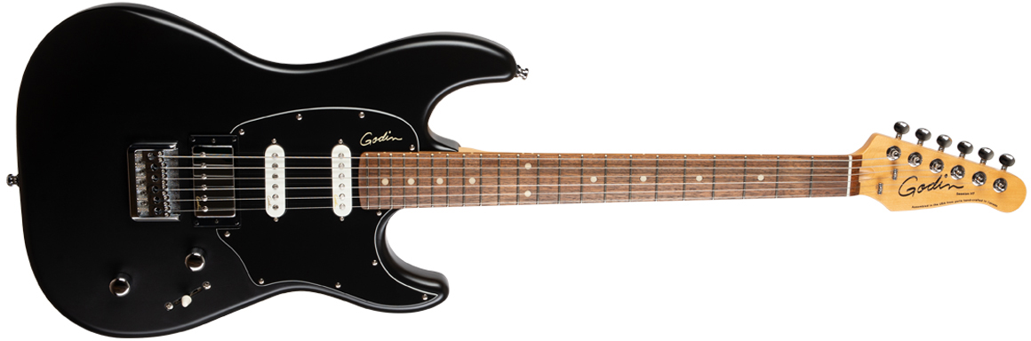 Godin Session Ht Hss Lau - Matte Black - Guitarra eléctrica con forma de str. - Variation 1