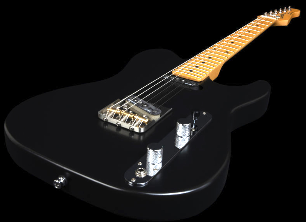 Godin Stadium Ht 2s Mn +housse - Matte Black - Guitarra eléctrica con forma de tel - Variation 2