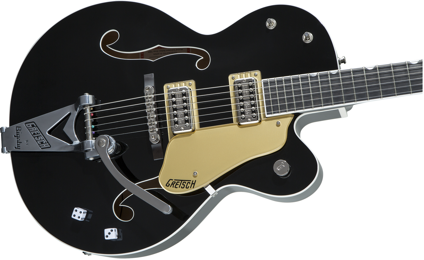 Gretsch Brian Setzer G6120t-bsnsh Nashville Japon Signature Bigsby Eb - Black Lacquer - Guitarra eléctrica semi caja - Variation 2