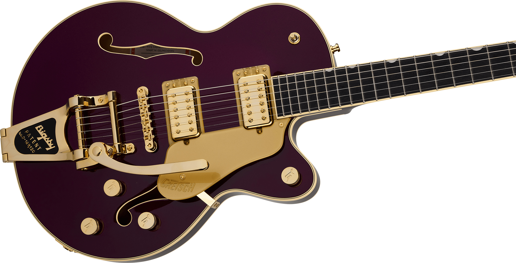 Gretsch Broadkaster Jr Lx Center Block Dc Bigsby Pro. Jap 2h Trem Eb - Blackberry - Guitarra eléctrica semi caja - Variation 2
