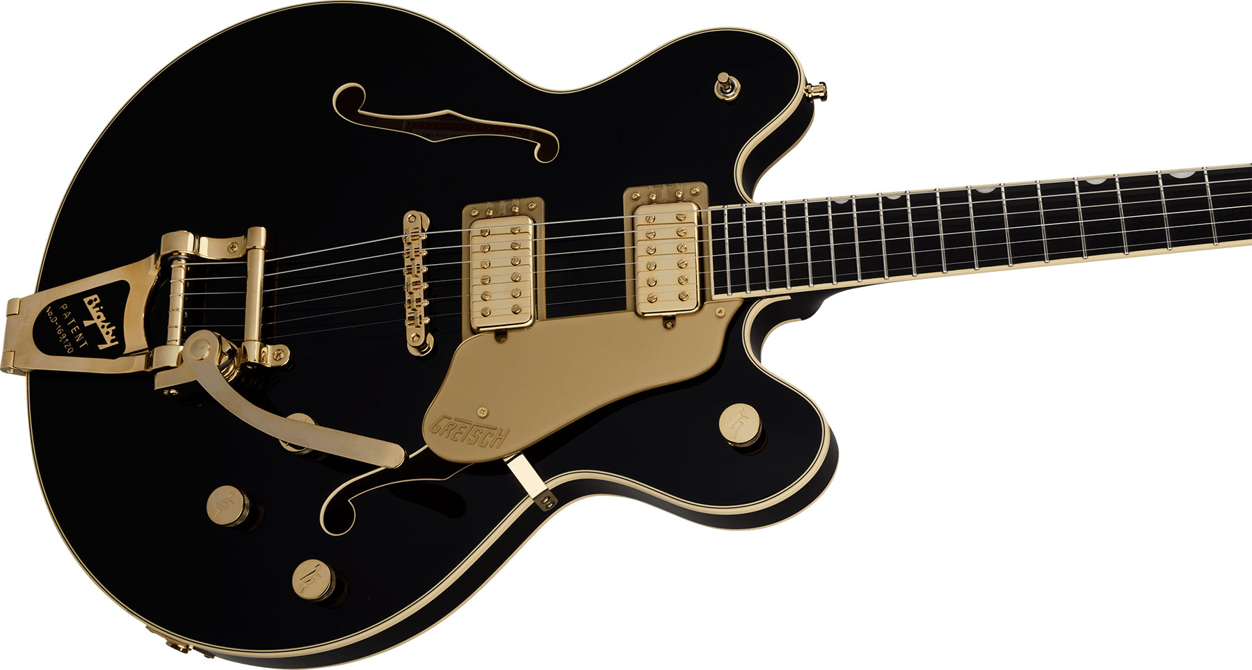 Gretsch Broadkaster Lx Center Block Dc Bigsby Gh Pro. Jap 2h Trem Eb - Black - Guitarra eléctrica semi caja - Variation 2