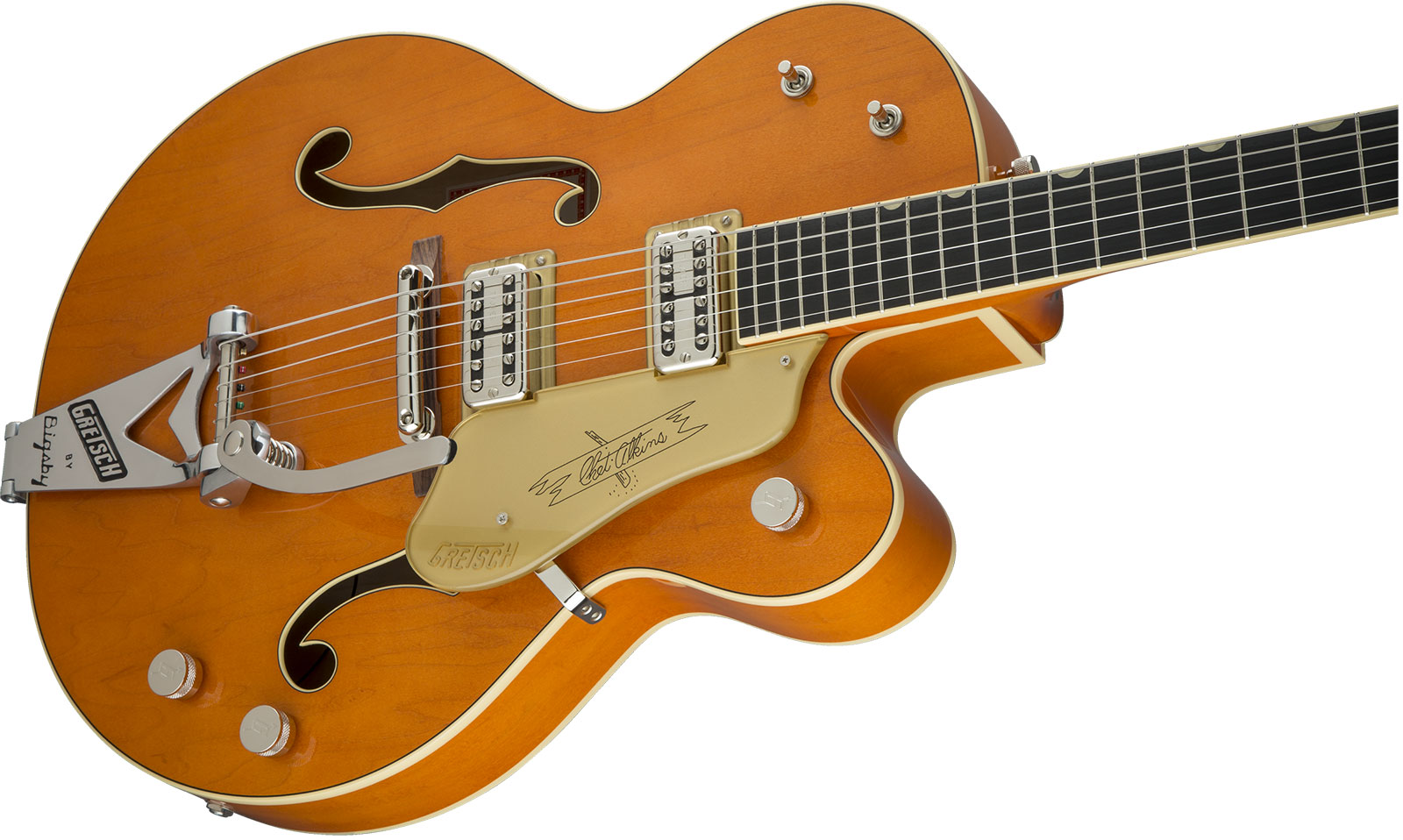 Gretsch Chet Atkins G6120t-59 Vintage Select 1959 Bigsby Pro Jap 2h Tv Jones Trem Eb - Vintage Orange Stain - Guitarra elécrica Jazz cuerpo acústico -