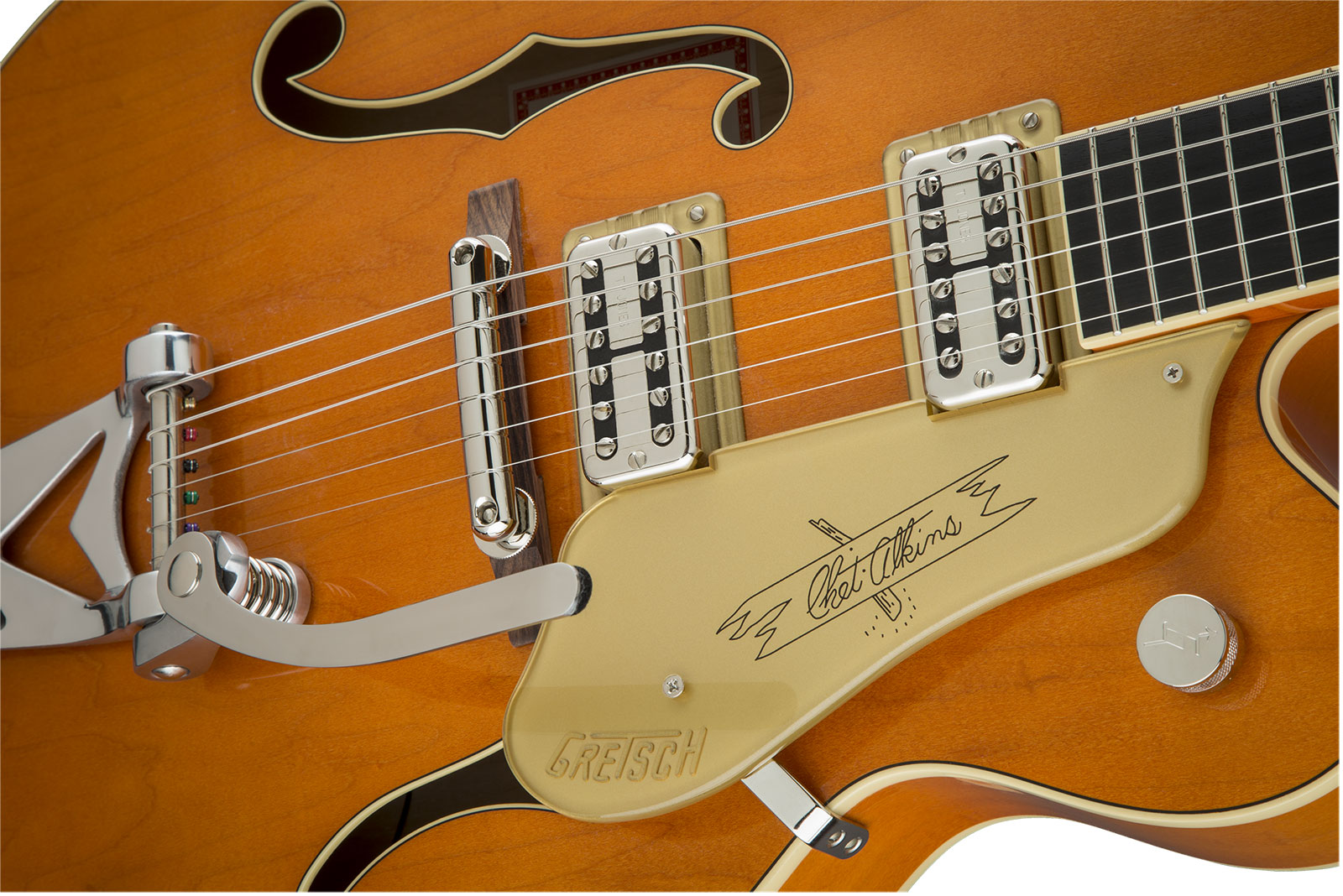 Gretsch Chet Atkins G6120t-59 Vintage Select 1959 Bigsby Pro Jap 2h Tv Jones Trem Eb - Vintage Orange Stain - Guitarra elécrica Jazz cuerpo acústico -