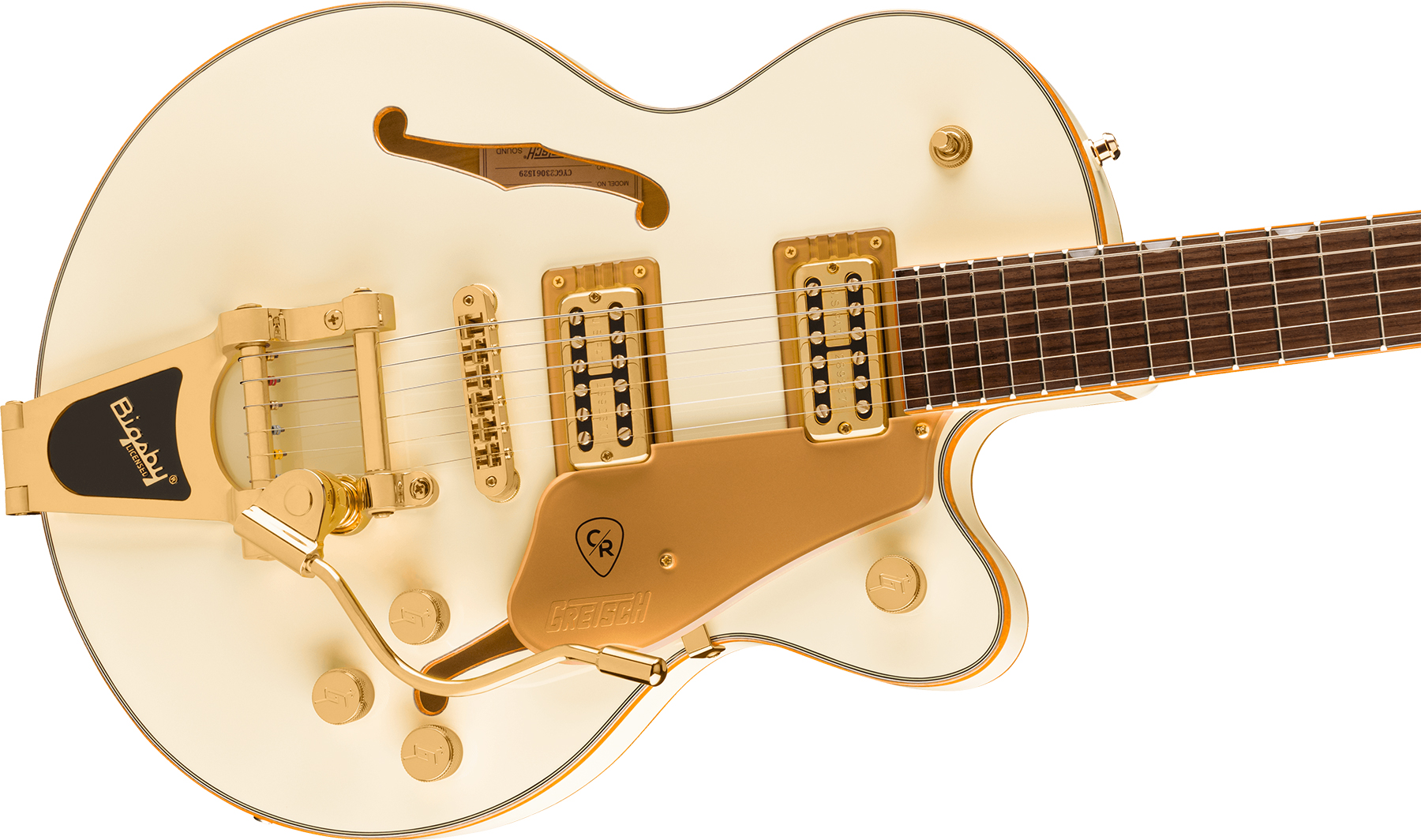 Gretsch Chris Rocha Broadkaster Jr Center Block Electromatic Signature Bigsby 2h Trem Rw - Vintage White - Guitarra eléctrica semi caja - Variation 2