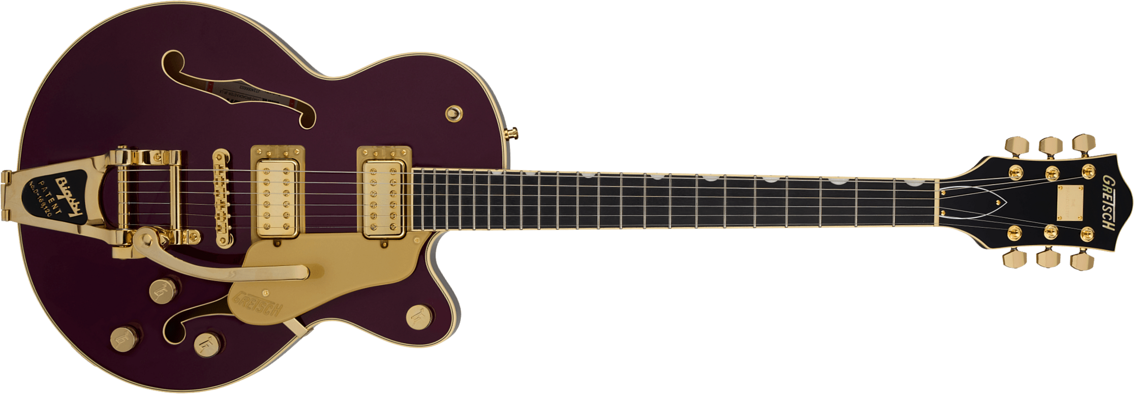 Gretsch Broadkaster Jr Lx Center Block Dc Bigsby Pro. Jap 2h Trem Eb - Blackberry - Guitarra eléctrica semi caja - Main picture