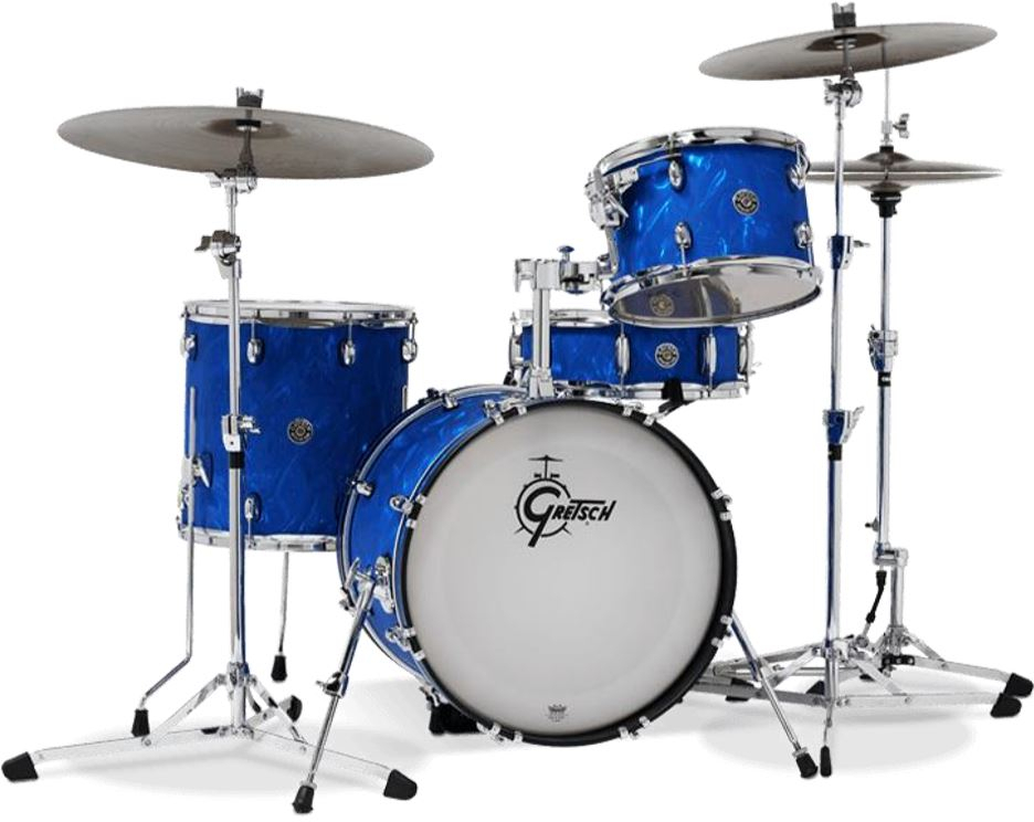 Gretsch Catalina Club Édition Ltd J484bsf - 3 FÛts - Blue Satin Flame - Batería acústica jazz - Main picture