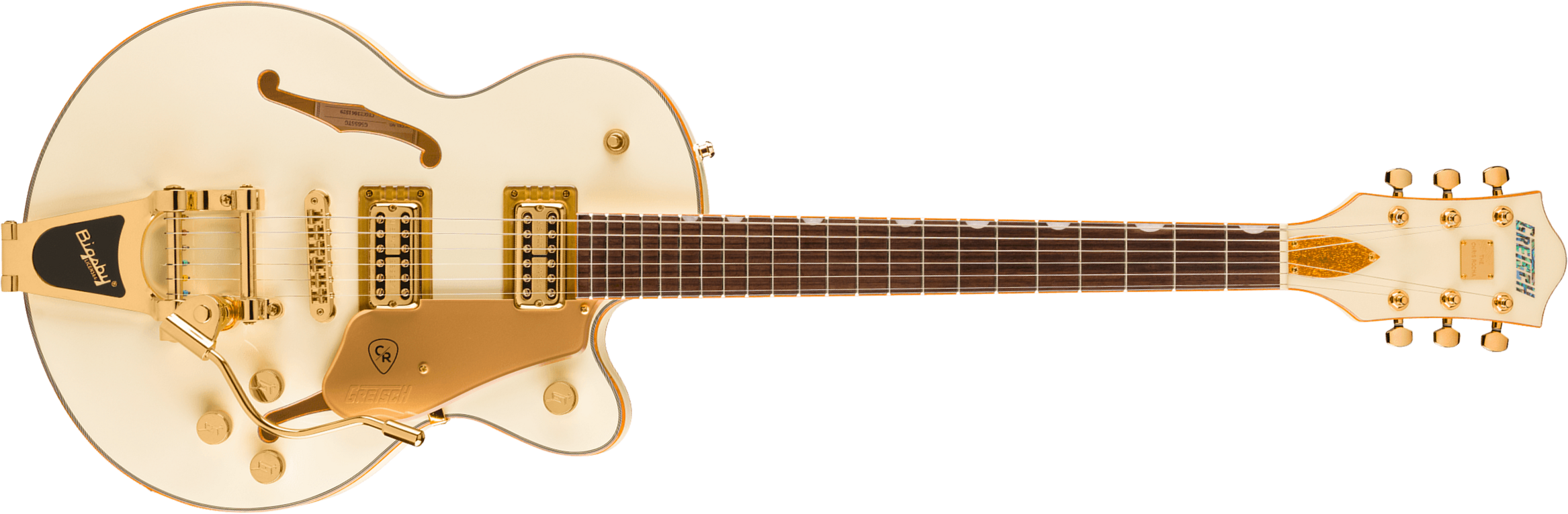 Gretsch Chris Rocha Broadkaster Jr Center Block Electromatic Signature Bigsby 2h Trem Rw - Vintage White - Guitarra eléctrica semi caja - Main picture