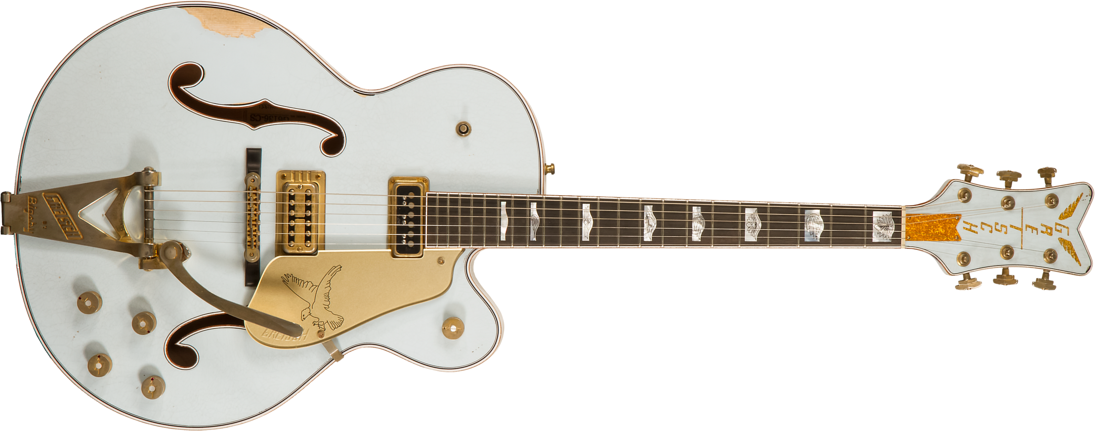 Gretsch Custom Shop G6136t-cs Falcon Masterbuilt Stephen Stern 2h Bigsby Eb #uc20041951 - Relic Faded Sonic Blue - Guitarra elécrica Jazz cuerpo acúst