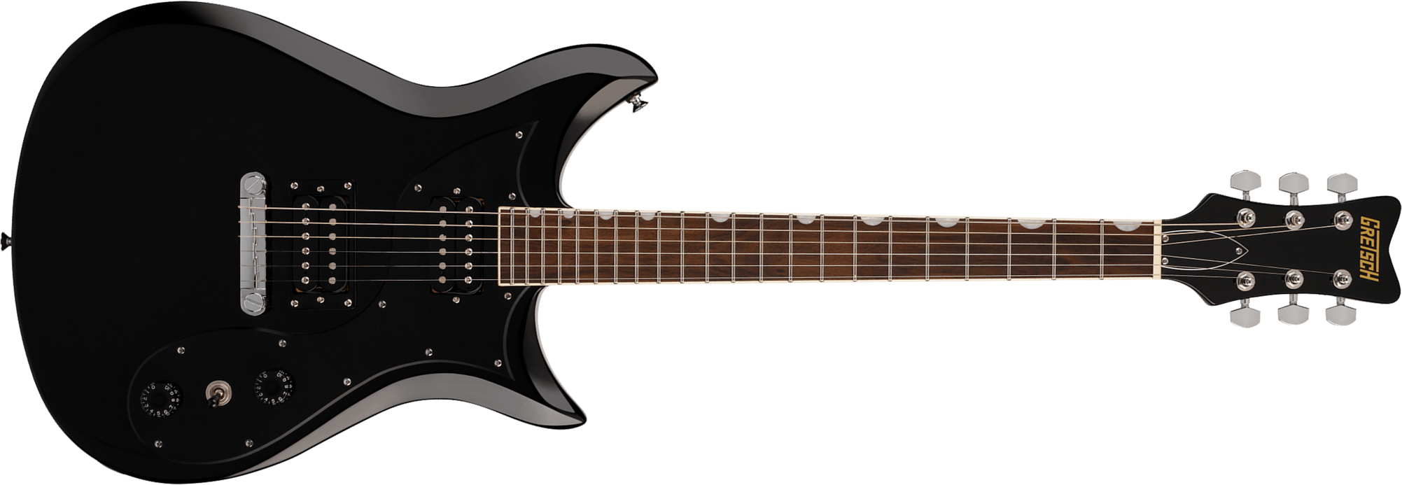Gretsch Cvt Streamliner 2h Ht Lau - Jet Black - Guitarra eléctrica de doble corte - Main picture