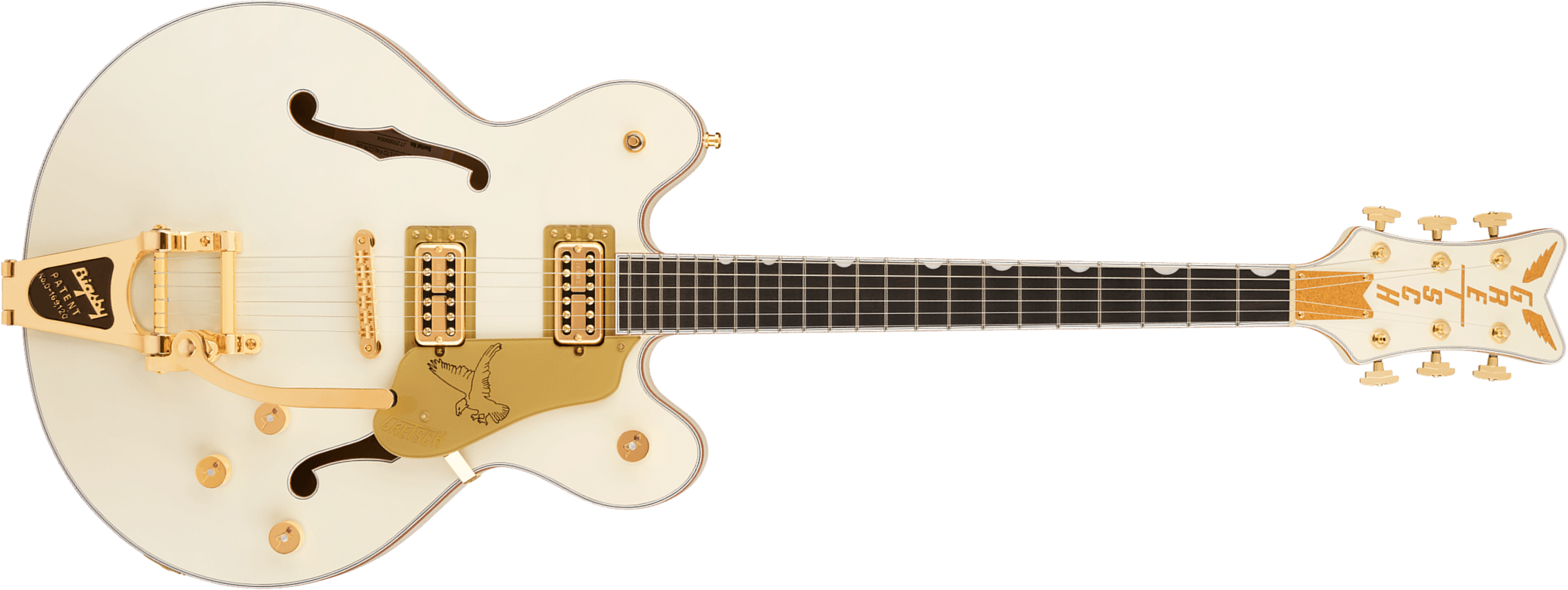 Gretsch Falcon Center Block Dc Bigsby Pro Jap Ltd 2h Trem Eb - Vintage White - Guitarra eléctrica semi caja - Main picture