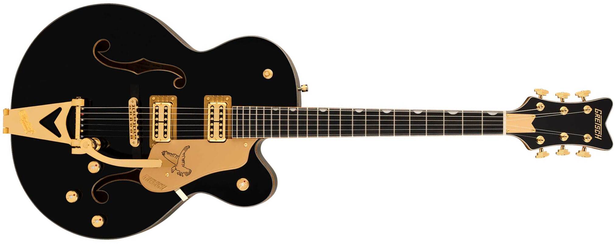 Gretsch Falcon Hollowbody Sc Bigsby Synchromatic 2h Trem Eb - Black - Guitarra eléctrica semi caja - Main picture