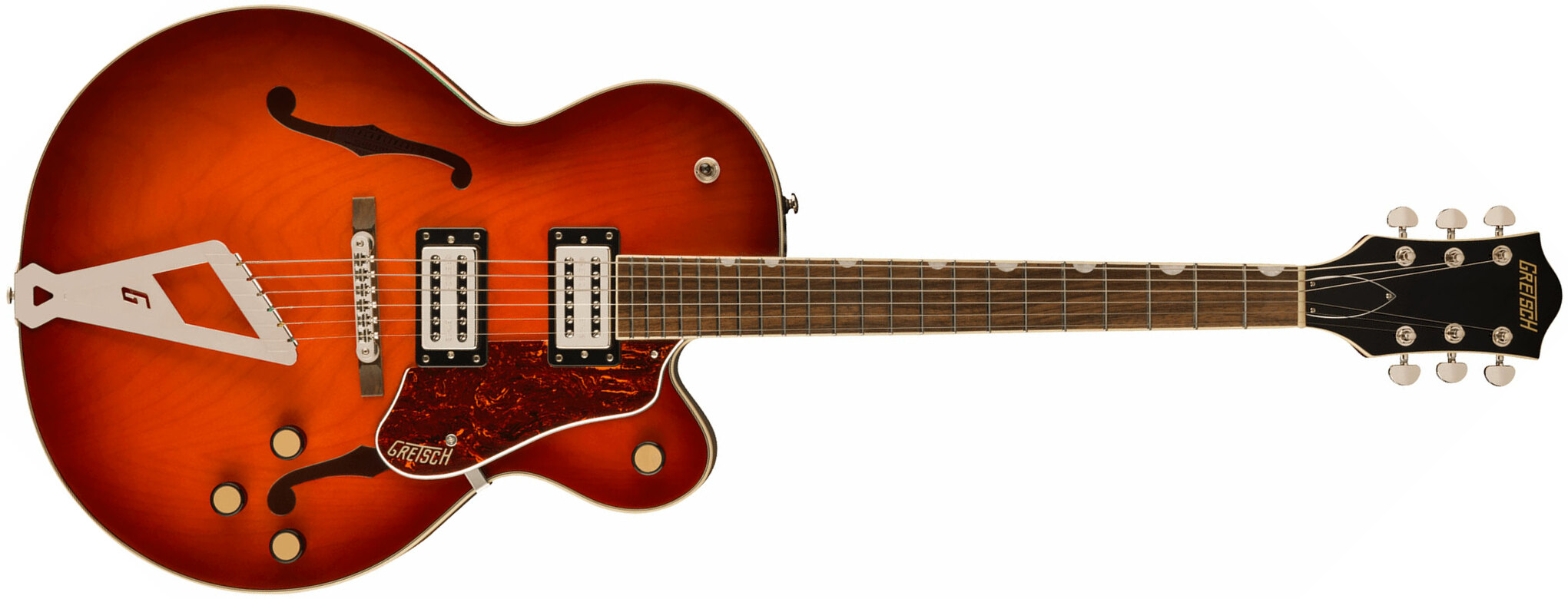 Gretsch G2420 Streamliner Hollow Body With Chromatic Ii 2h Ht Lau - Fireburst - Guitarra elécrica Jazz cuerpo acústico - Main picture