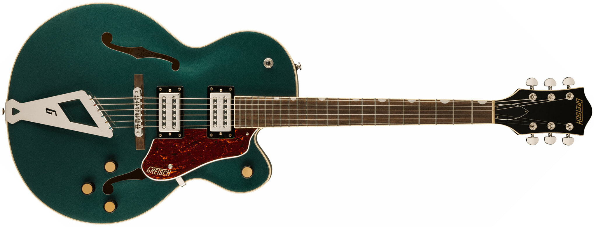 Gretsch G2420 Streamliner Hollow Body With Chromatic Ii 2h Ht Lau - Cadillac Green - Guitarra elécrica Jazz cuerpo acústico - Main picture