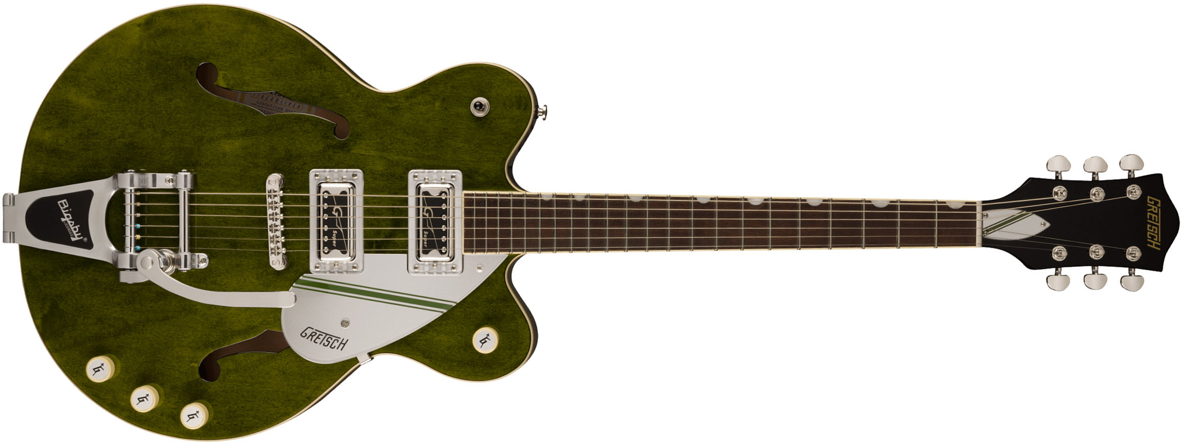 Gretsch G2604t Streamliner Rally Ii Center Block Dc Bigsby 2h Trem Lau - Rally Green Stain - Guitarra eléctrica semi caja - Main picture