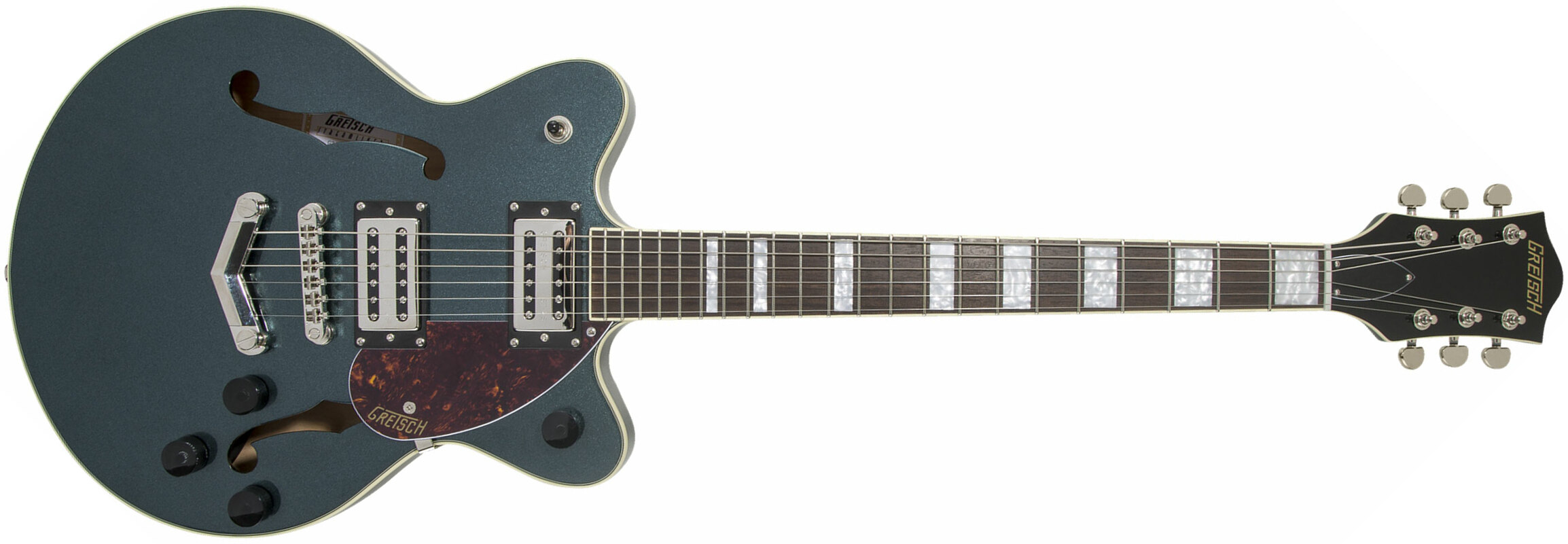 Gretsch G2655 Streamliner Center Block Jr Stoptail Hh Ht Lau - Gunmetal - Guitarra eléctrica semi caja - Main picture