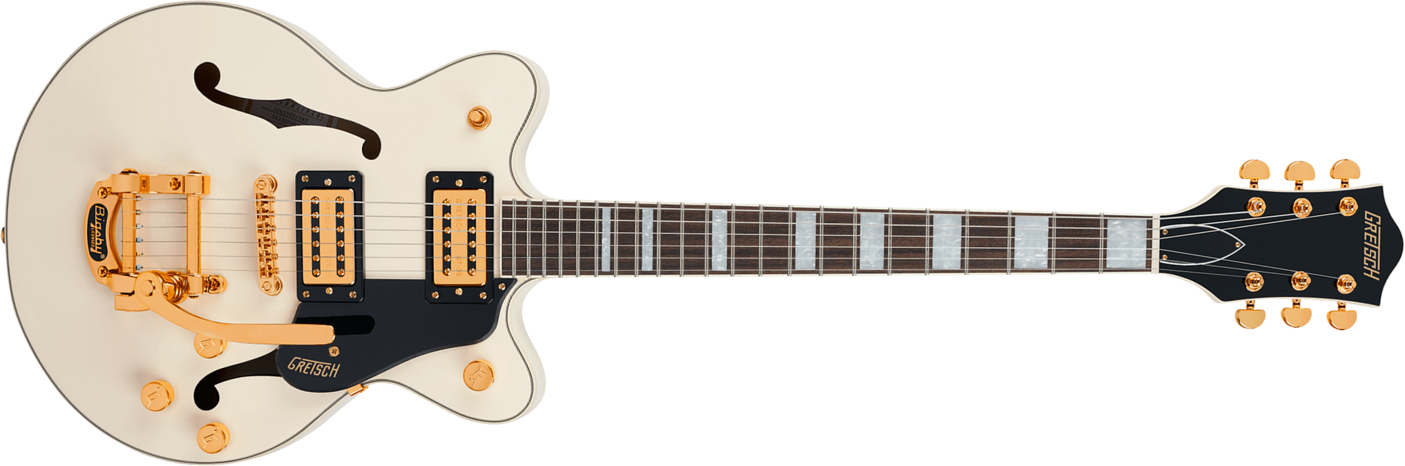 Gretsch G2655tg Center Block Jr Dc Bigsby Streamliner Ltd 2h Trem Lau - Vintage White - Guitarra eléctrica semi caja - Main picture