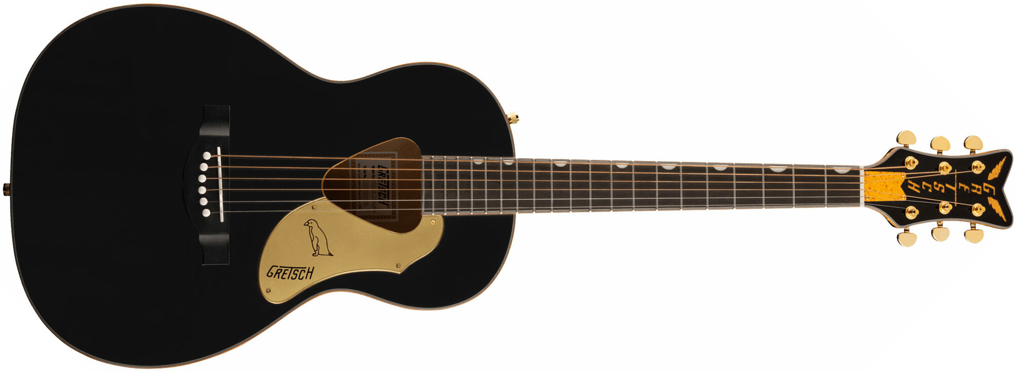 Gretsch G5021e Rancher Penguin Parlor Epicea Erable Lau - Black - Guitarra electro acustica - Main picture