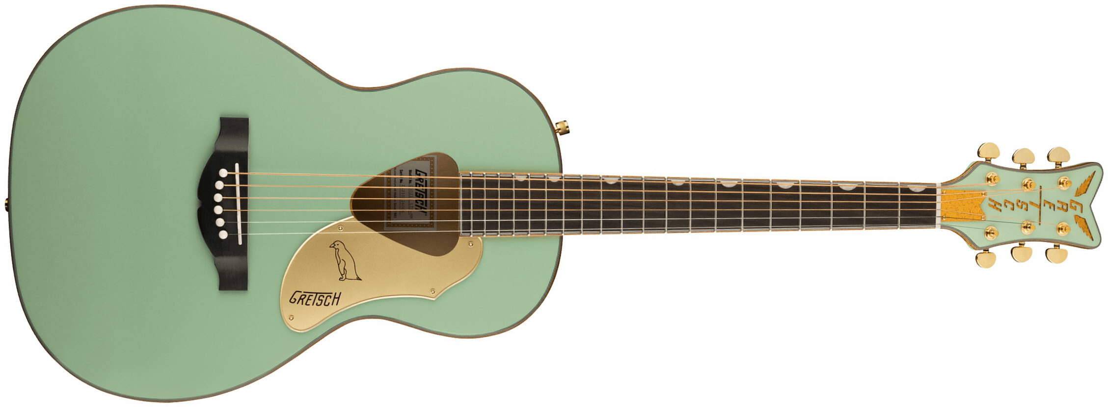 Gretsch G5021e Rancher Penguin Parlor Epicea Erable Lau - Mint Metallic - Guitarra electro acustica - Main picture