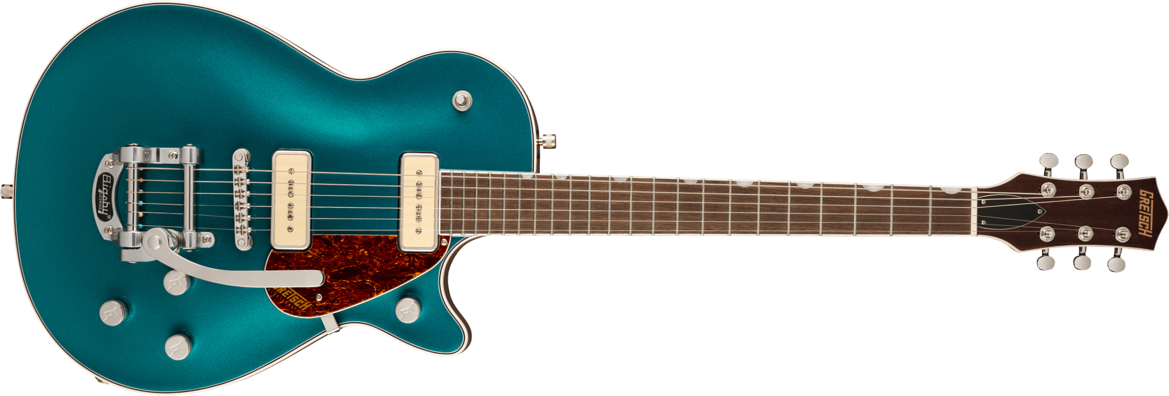 Gretsch G5210t-p90 Jet Two 90 Singlecut Bigsby Electromatic 2p90 Trem Lau - Petrol - Guitarra eléctrica de corte único. - Main picture