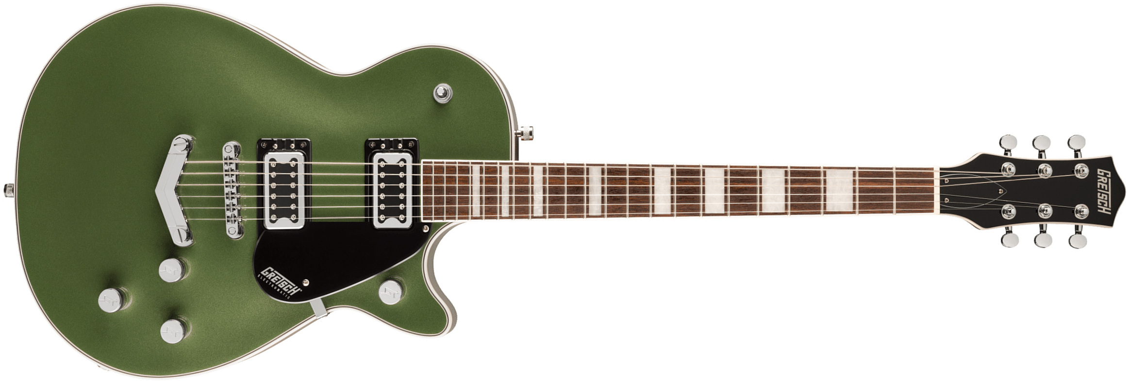 Gretsch G5220 Jet Bt Singlecut V-stoptail Electromatic 2h Ht Lau - Olive Metallic - Guitarra electrica para zurdos - Main picture