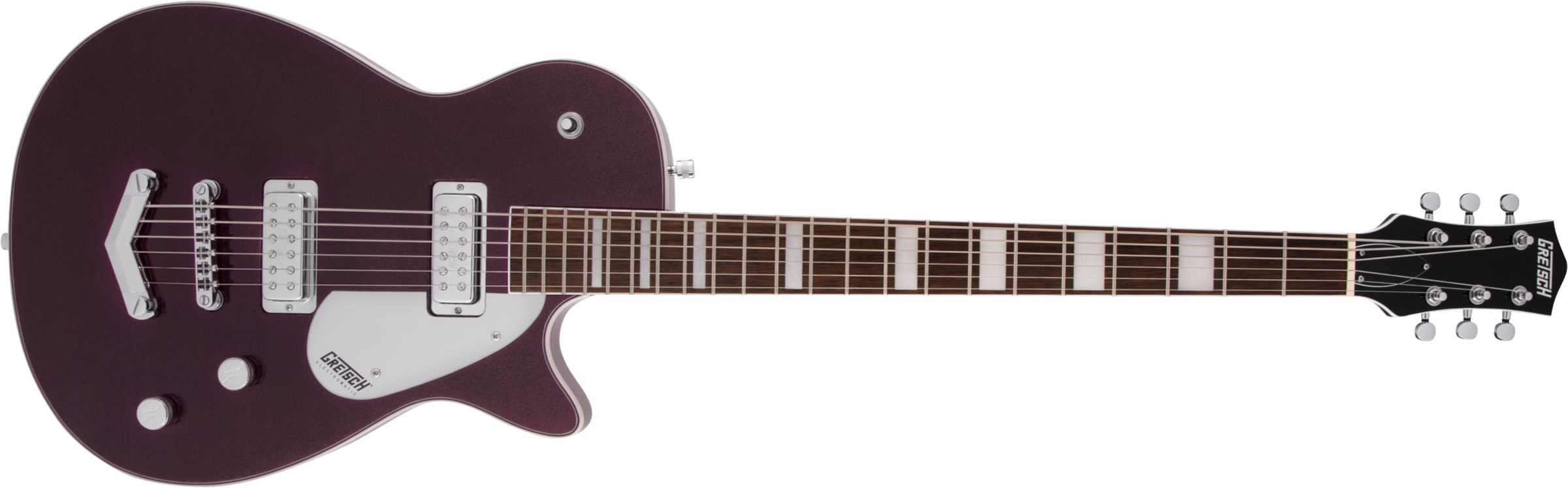 Gretsch G5260 Electromatic Jet V-stoptail Hh Ht Lau - Dark Cherry Metallic - Guitarra eléctrica barítono - Main picture