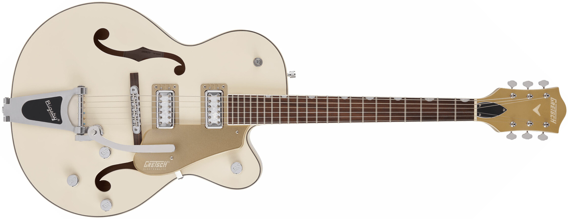 Gretsch G5410t Tri-five Electromatic Hollow Hh Bigsby Rw - Two-tone Vintage White/casino Gold - Guitarra eléctrica semi caja - Main picture