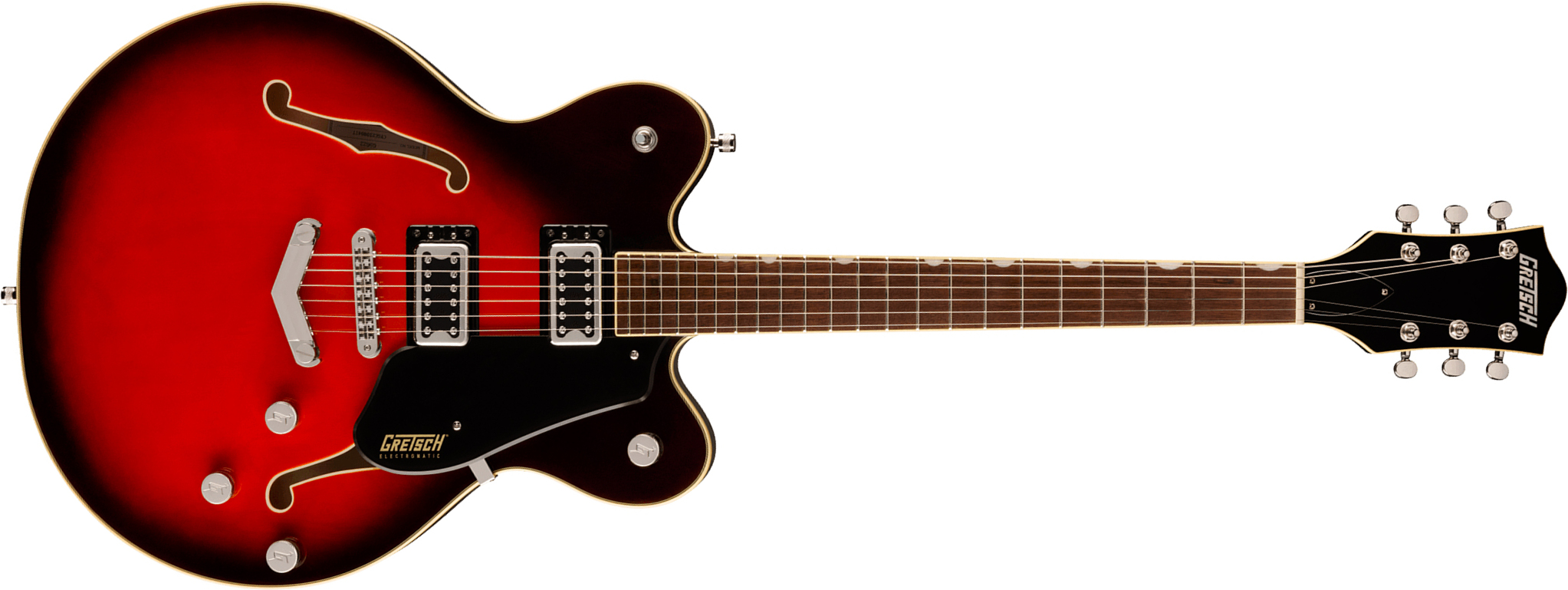 Gretsch G5622 Center Bloc Double Cut V-stoptail Electromatic 2h Ht Lau - Claret Burst - Guitarra eléctrica semi caja - Main picture