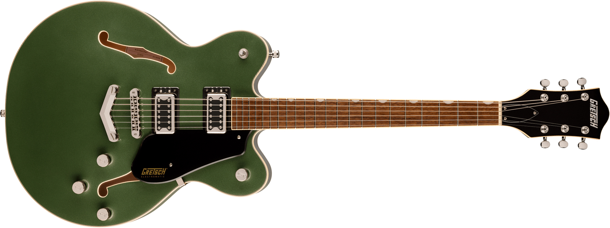 Gretsch G5622 Center Bloc Double Cut V-stoptail Electromatic 2h Ht Lau - Olive Metallic - Guitarra eléctrica semi caja - Main picture