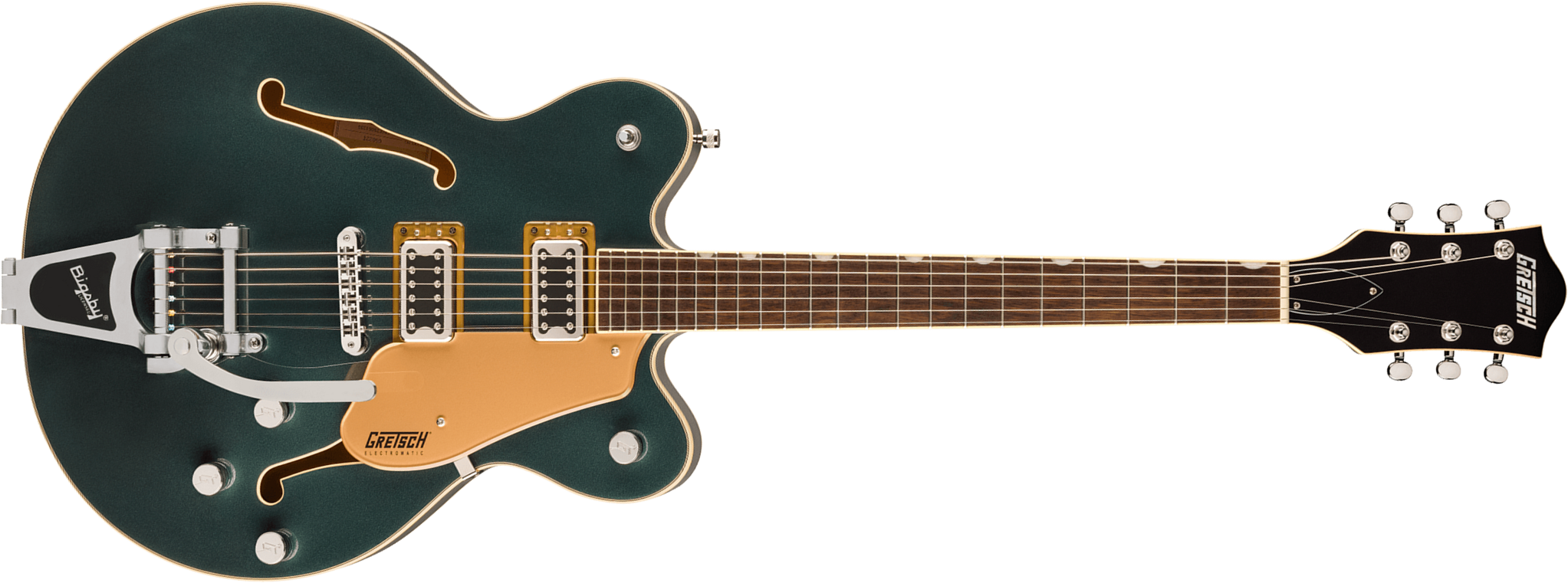 Gretsch G5622t Center Bloc Double-cut Bigsby Electromatic 2h Trem Lau - Cadillac Green - Guitarra eléctrica semi caja - Main picture
