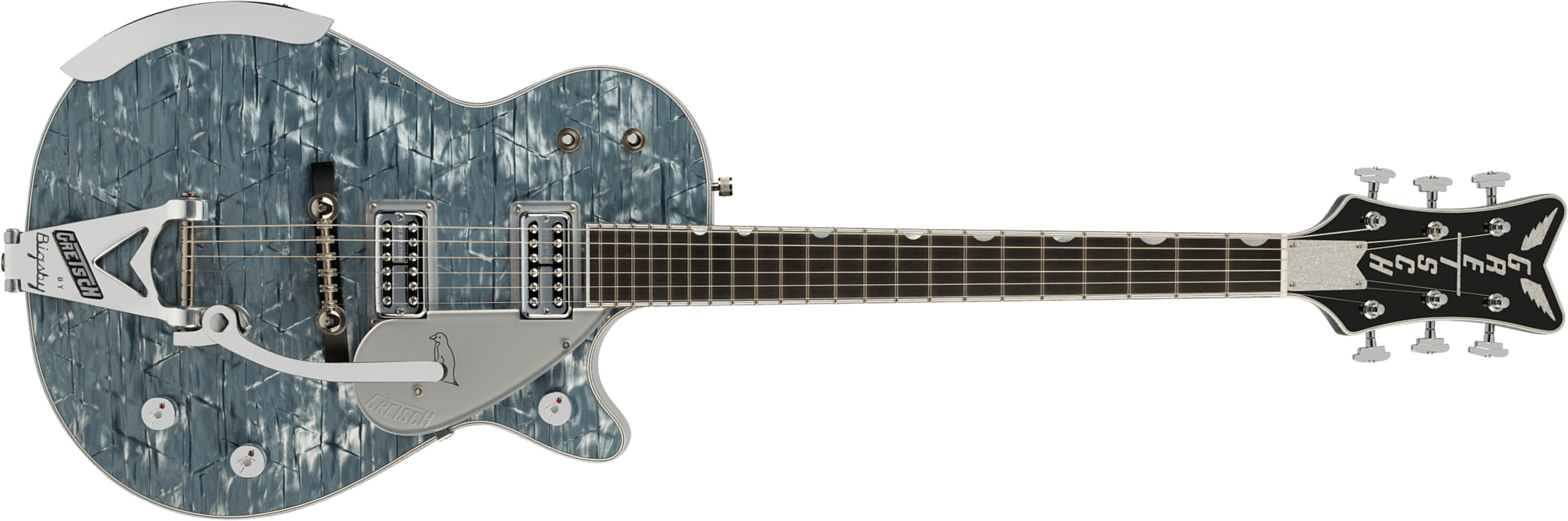 Gretsch G6134tg-58 Bigsby Penguin Ltd Pro Jap 2h Trem Eb - Light Blue Pearl - Guitarra eléctrica de corte único. - Main picture